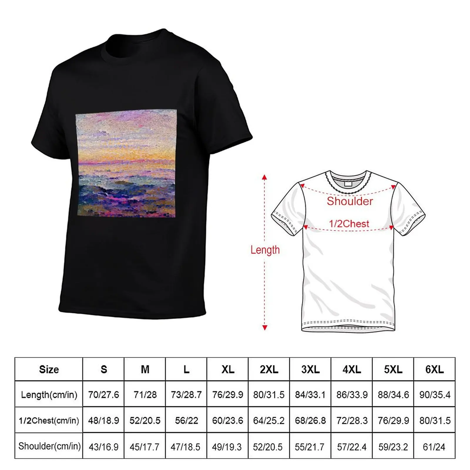 The sky and the sea with a smooth line like abstract T-Shirt tees blanks heavyweight t shirts for men