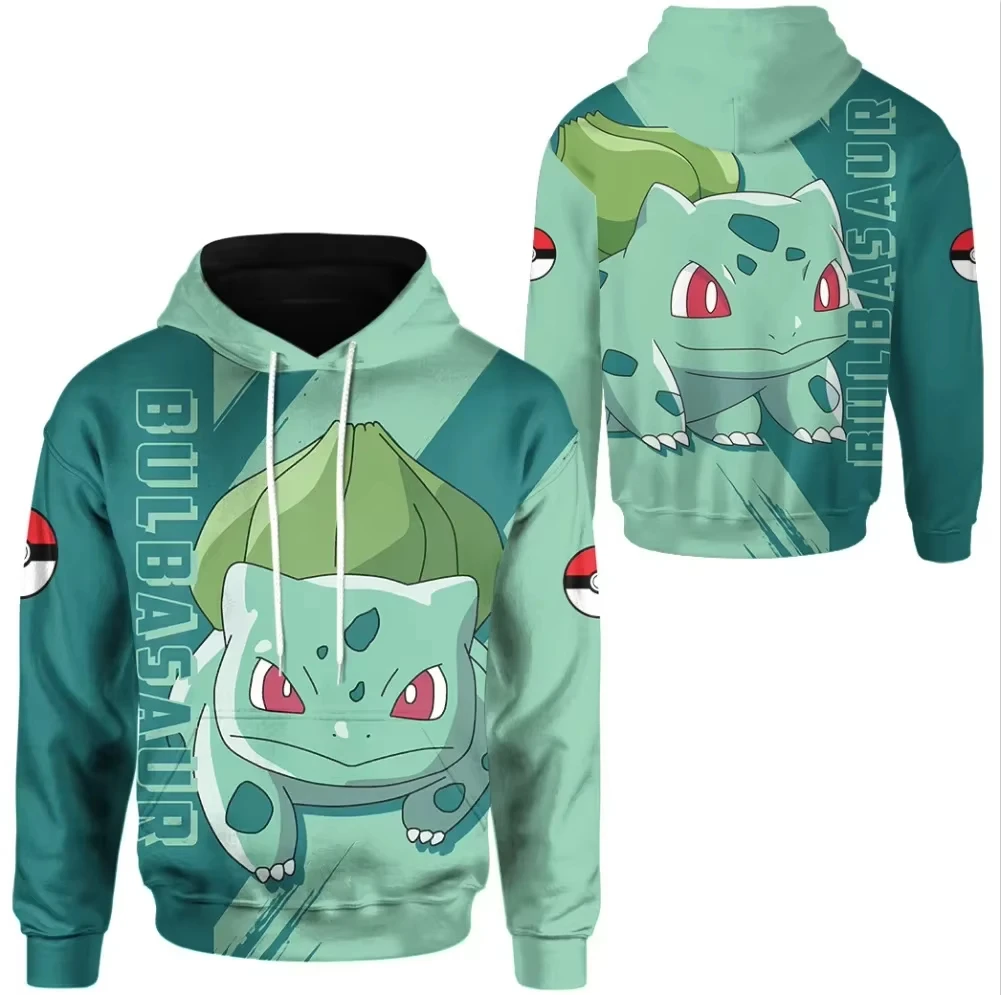 New Pokémon Pikachu 3D Digital Printed Top Unisex Hooded Fashion Trendy Casual Long-sleeved Pullover Sweatshirt Birthday Gift