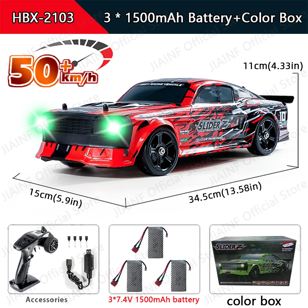 

HAIBOXING 2103 1:14 50KM/H RC Car 2.4G 4WD High Speed Built-in Gyroscope Remote Control Drift Trucks vs Wltoys 144001 Toys