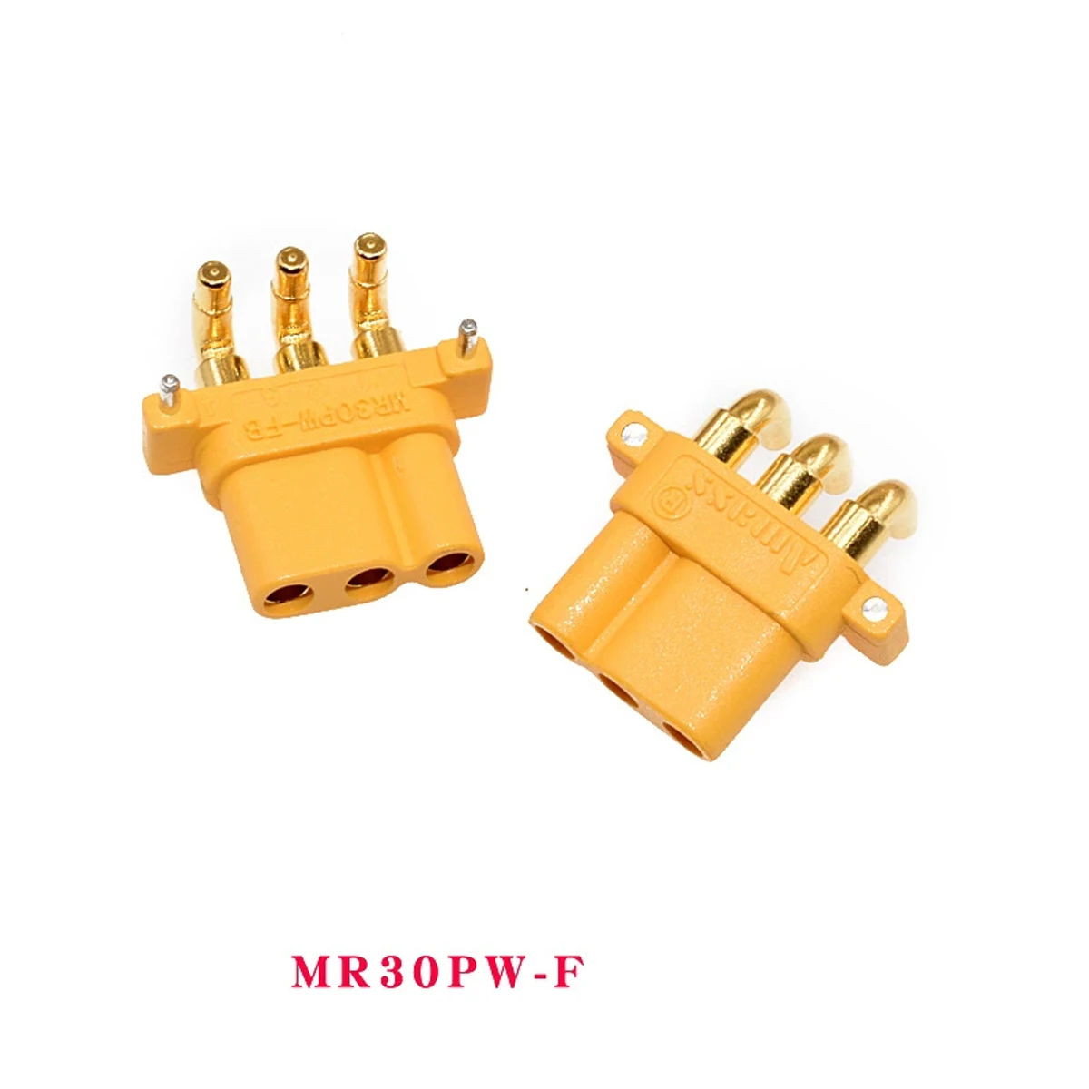 2/5PCS MR30PW-M 3Pin 90 Degree Elbow Solder Connector Gold Plated Plug For RC Car Boat Quadcopter FPV Drone Lipo Battery Motor