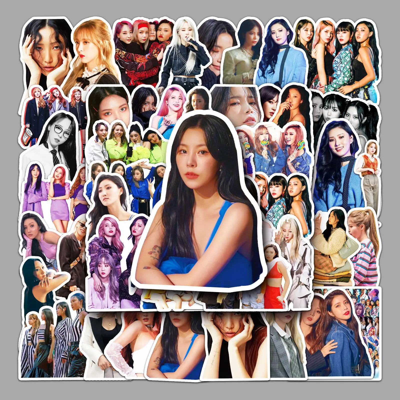 50 قطعة MAMAMOO الكرتون الكلاسيكية الكورية فتاة مجموعة مزيج ملصق DIY بها بنفسك الهاتف المحمول الأمتعة سكيت الكتابة على الجدران الشارات متعة هدية ملصق