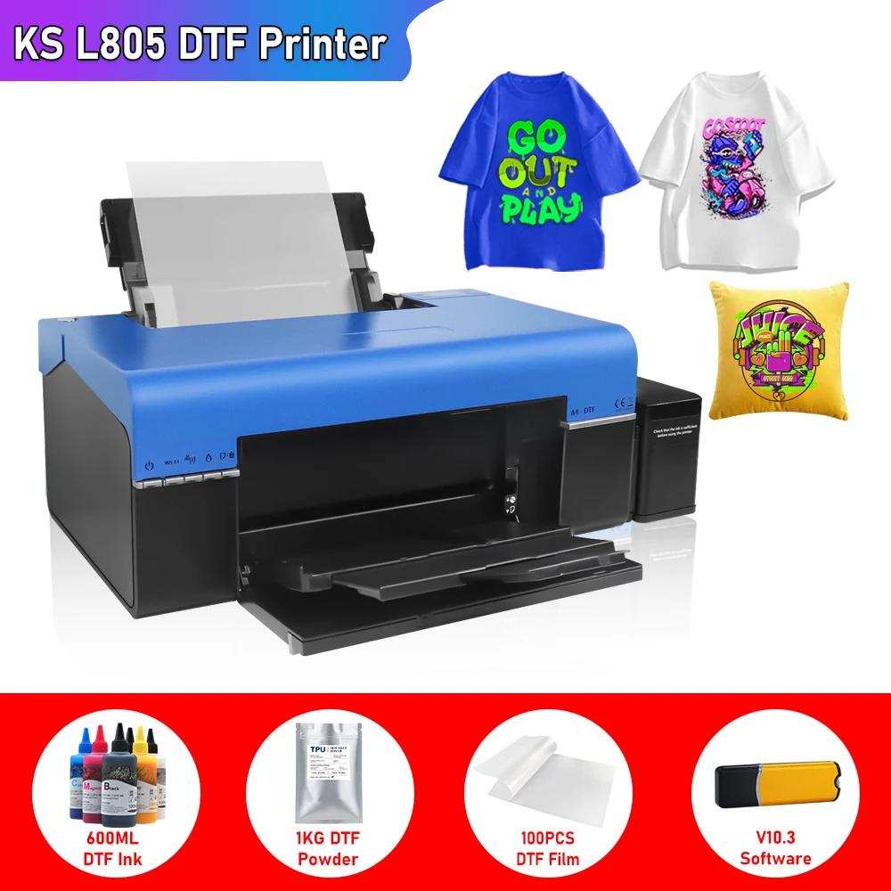 

​A4 DTF Printer for t shirt printing A4 impresora dtf For Epson L805 DTF Printer Directly To Film t shirt printing machine A4