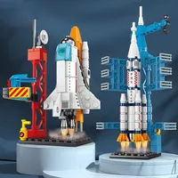Spacecraft Aviation Manned Rocket Aerospace Astronaut Building Blocks Model Toys for Kids Christmas Gift