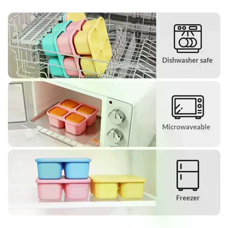 กล่องใส่ขนมซิลิโคนเกรดอาหาร 4  - Food Snacks For Picnic บทวิจารณ์และราคา