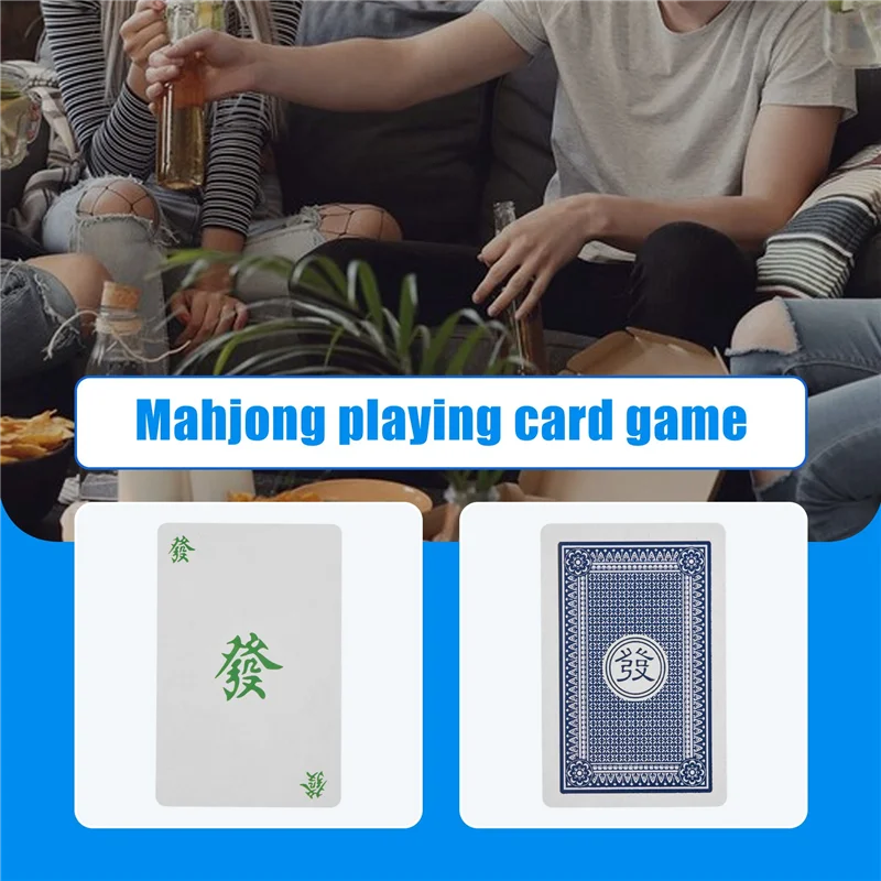 VO-144 шт./компл. Маджонг бумага Маджонг китайские игральные карты игры с 2 шт. кубиками портативный дорожный развлекательный комплект игральных карт