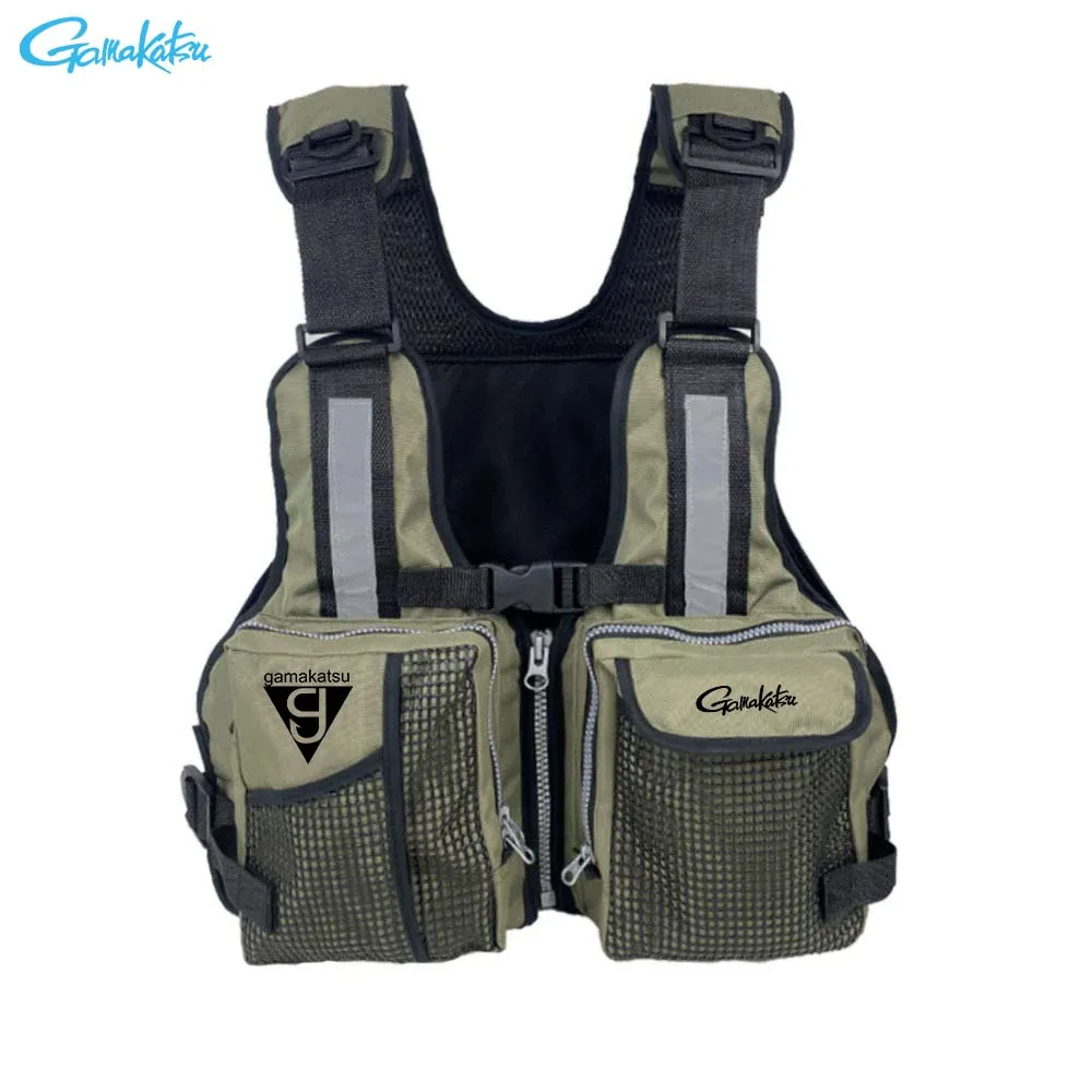 Gamakatsu Fishing Life Jacket Vest Dual-use Foam Detachable Large Pocket Stream Fishing Raft Fishing Sea Fishing Buoyancy Suit