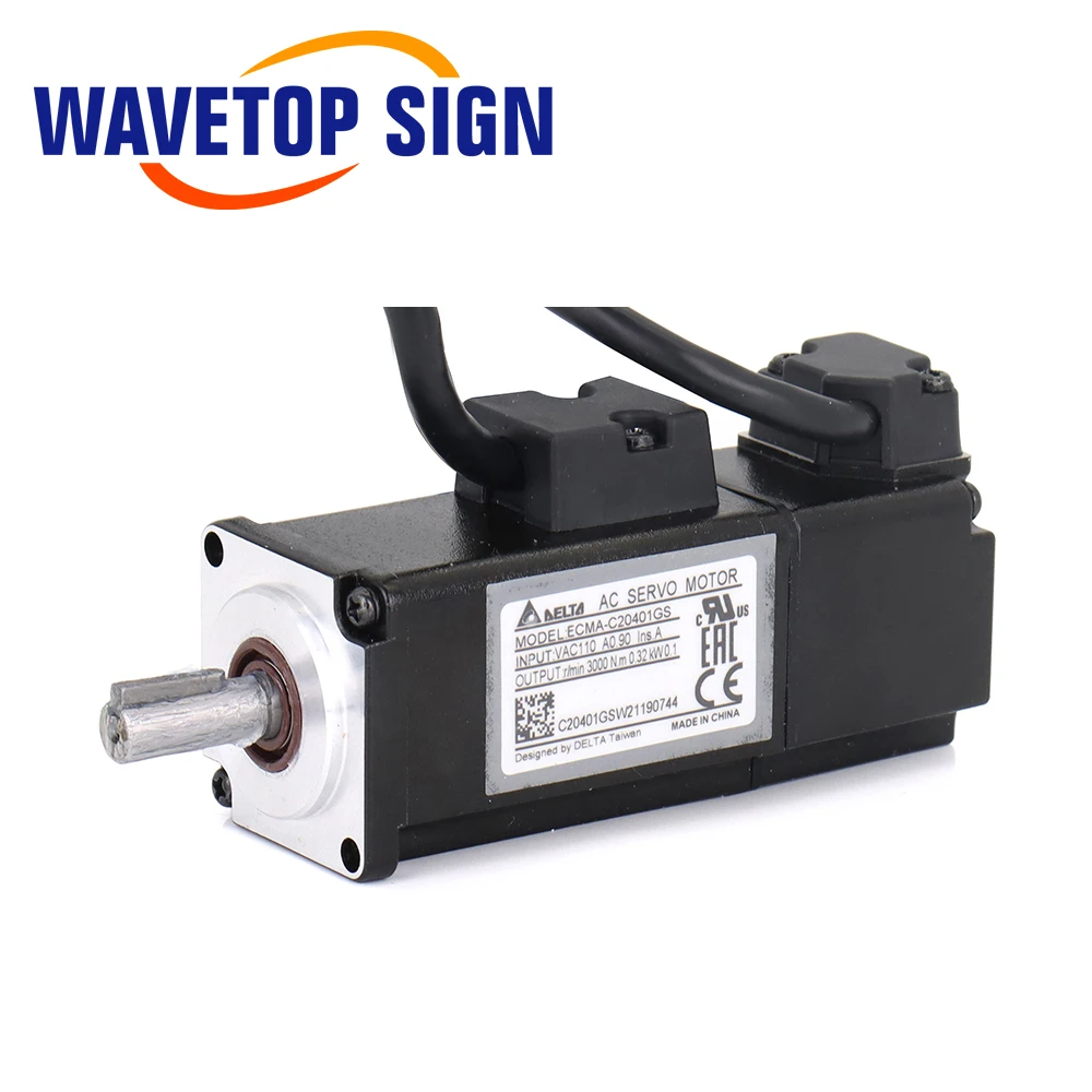 WaveTopSign 100W AC Servo Motor Driver Kits B2 Series 0.32N.m 3000rpm ASD-B2-0121-B+ECMA-C20401GS with 3m Cable