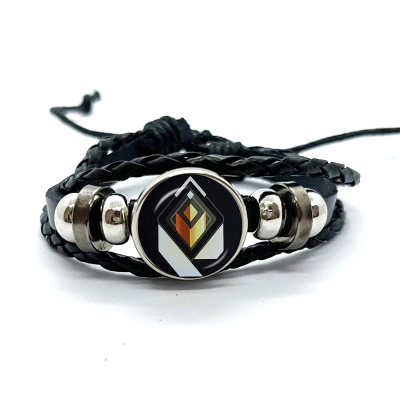 Game Leather Bracelets Valorant Astra Killjoy Jett Sova Cypher Women Man Snap Button Bracelet & Bangles for Fans Gift