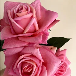 4Pcs Artificial Moisturizing Rose Flower Real Touch Fake Flowers Rose Weding Decor Flower Bridal Bouquet Party Home Decorations
