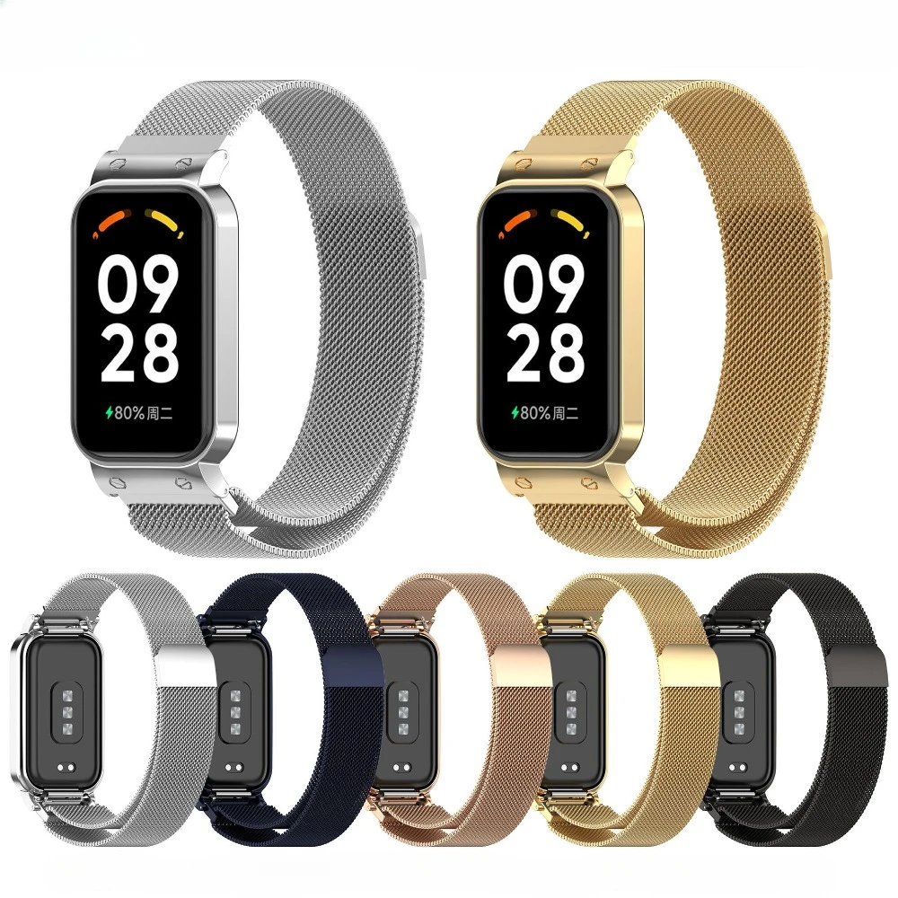 Metal Strap For Xiaomi smart Band 8 Active Stainless Steel Band Bracelet For Metal Strap For ﻿﻿Redmi Band2 Wristband