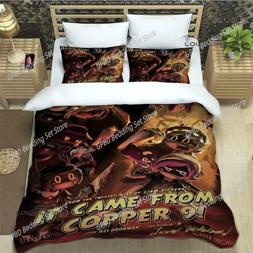 3D Print Murder-Drones Cartoon Comfortable Duvet Quilt Cover Pillowcase Bedding Set Children Bedroom Decoration Home Textile