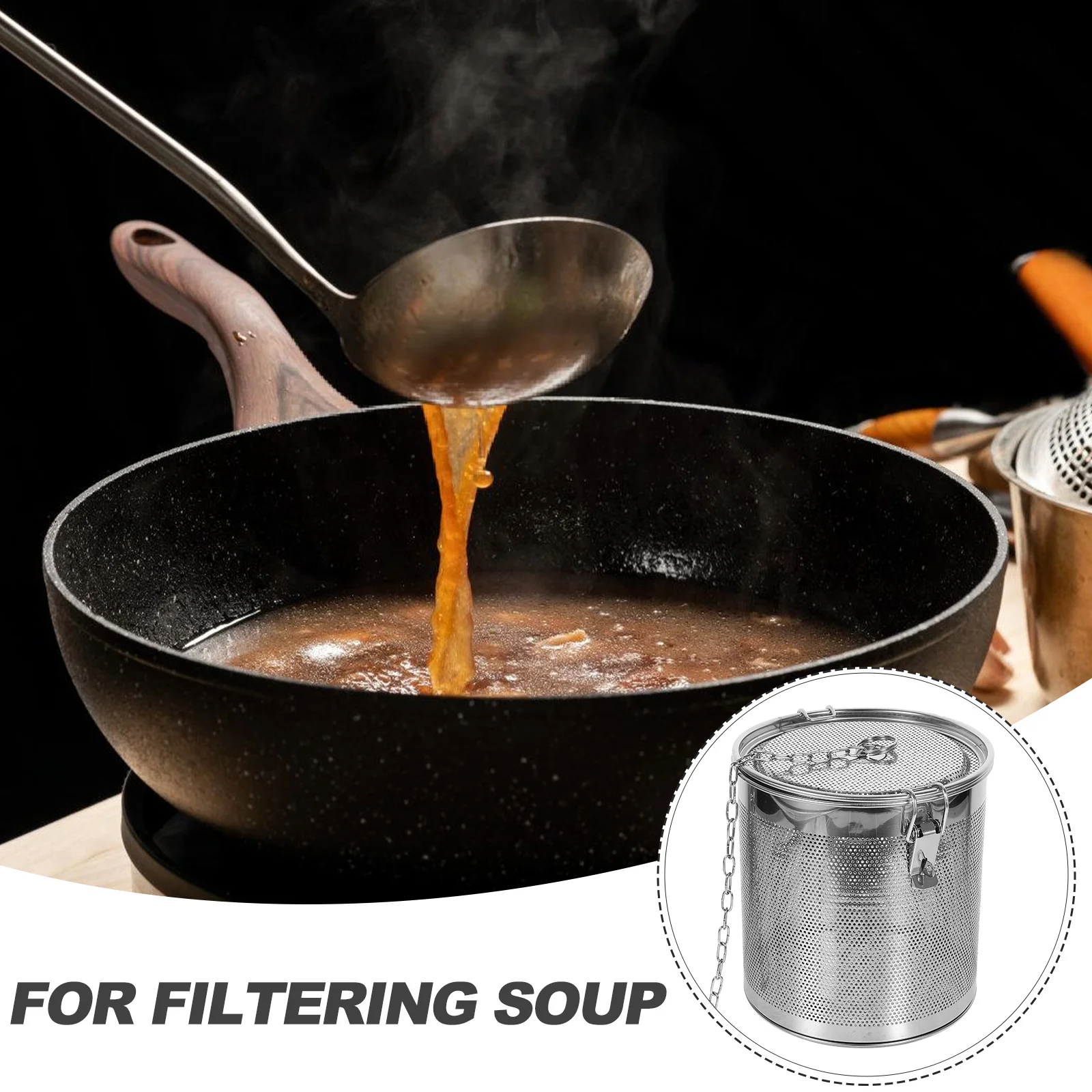 

Portable Seasoning Filter Household Pot Stewed Strainer Professional Stainless Steel Spice Infuser Reusable Leak Proof Compact