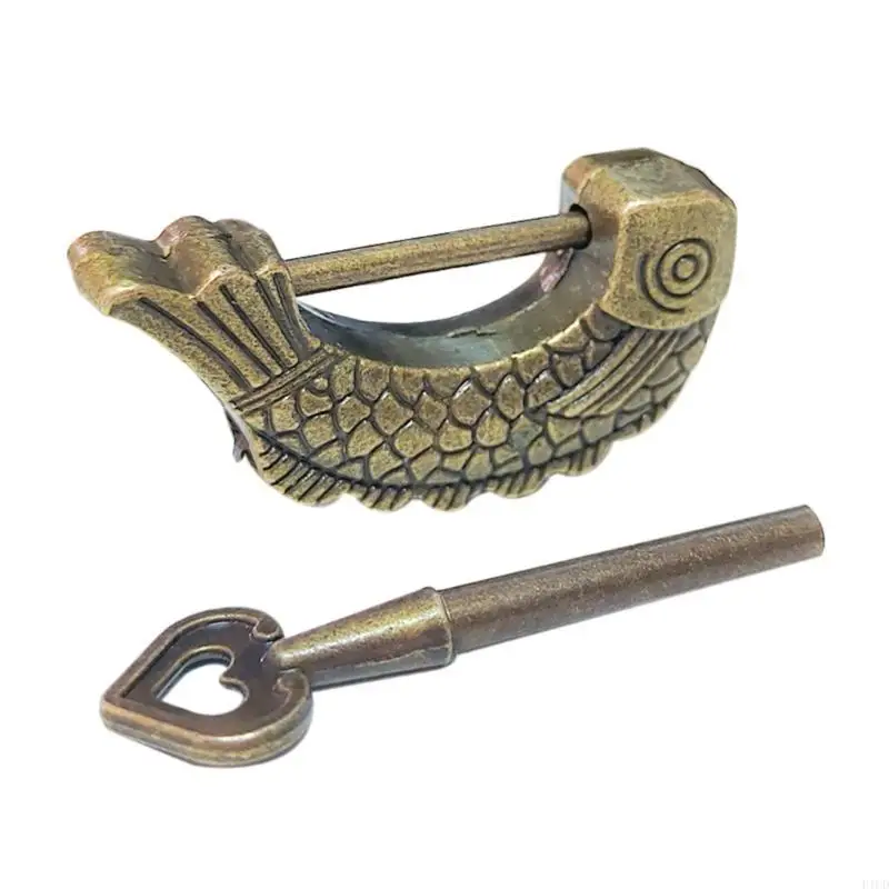 2025 nuevos diseños pescado antiguo herramienta bloqueo acabado bronce para joyas y cajones