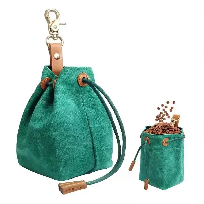 1PCS Pet Portable Dog Toy Bag Holder Walk Carry Outdoor Training snack bag Puppy two-handed free pull rope bag