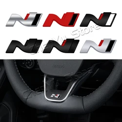 Car Steering Wheel For Hyundai N Line I30 I40 I10 Ix25 Ix35 Elantra Sonata Santa Fe Emblem 3D Sticker Logo Car Interior Decal