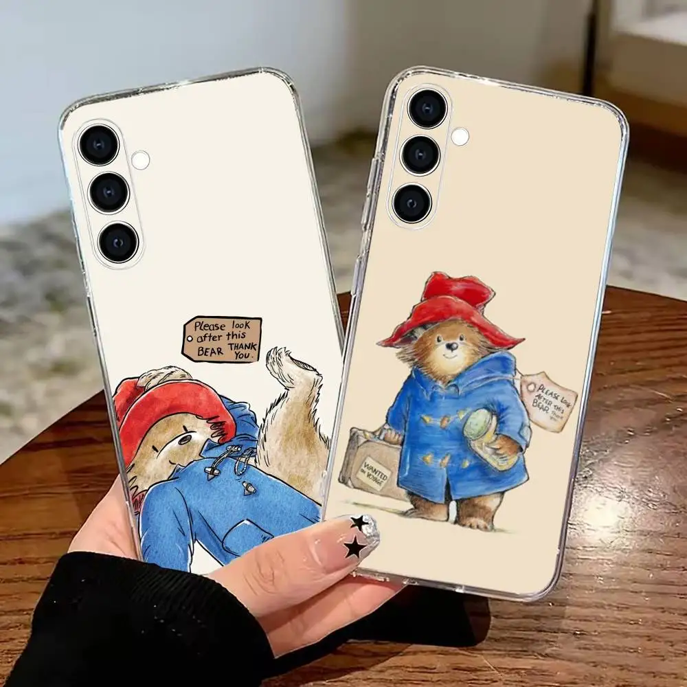 Paddington Bear  Phone Case for Samsung Galaxy A55 A06 A16 A26 A36 A56 A25 A35 A15 A54 A34Transparent Back Cover
