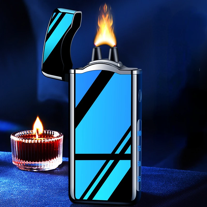 

Arc Electric To Big Flame Creative Charging Lighter Side Electric Quantity Display Ignition High-end Lighter