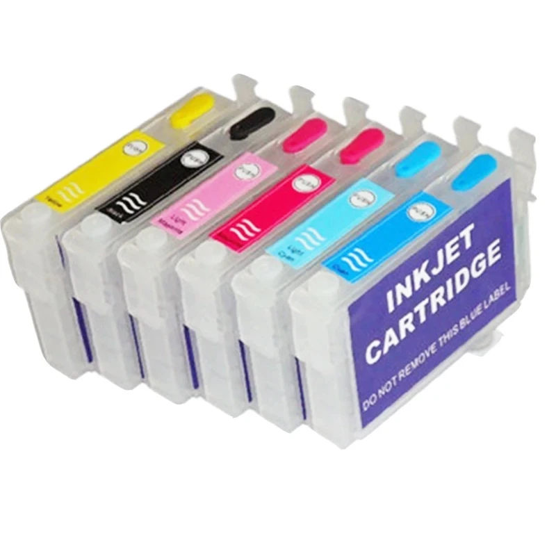 vilaxh T0801 - T0806 Refillable ink cartridge For Epson T0801 Stylus photo P50 PX630 PX650 PX660 PX700W PX701W PX720WD PX730WD