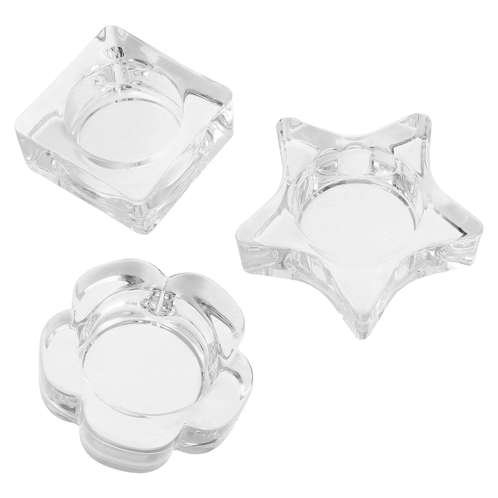 

3 шт., посуда для дизайна ногтей Dappen, звезда, цветок, кубик льда, стеклянная чашка для смешивания для гель-лака, кисть для чистки, держатель для жидкости для ногтей