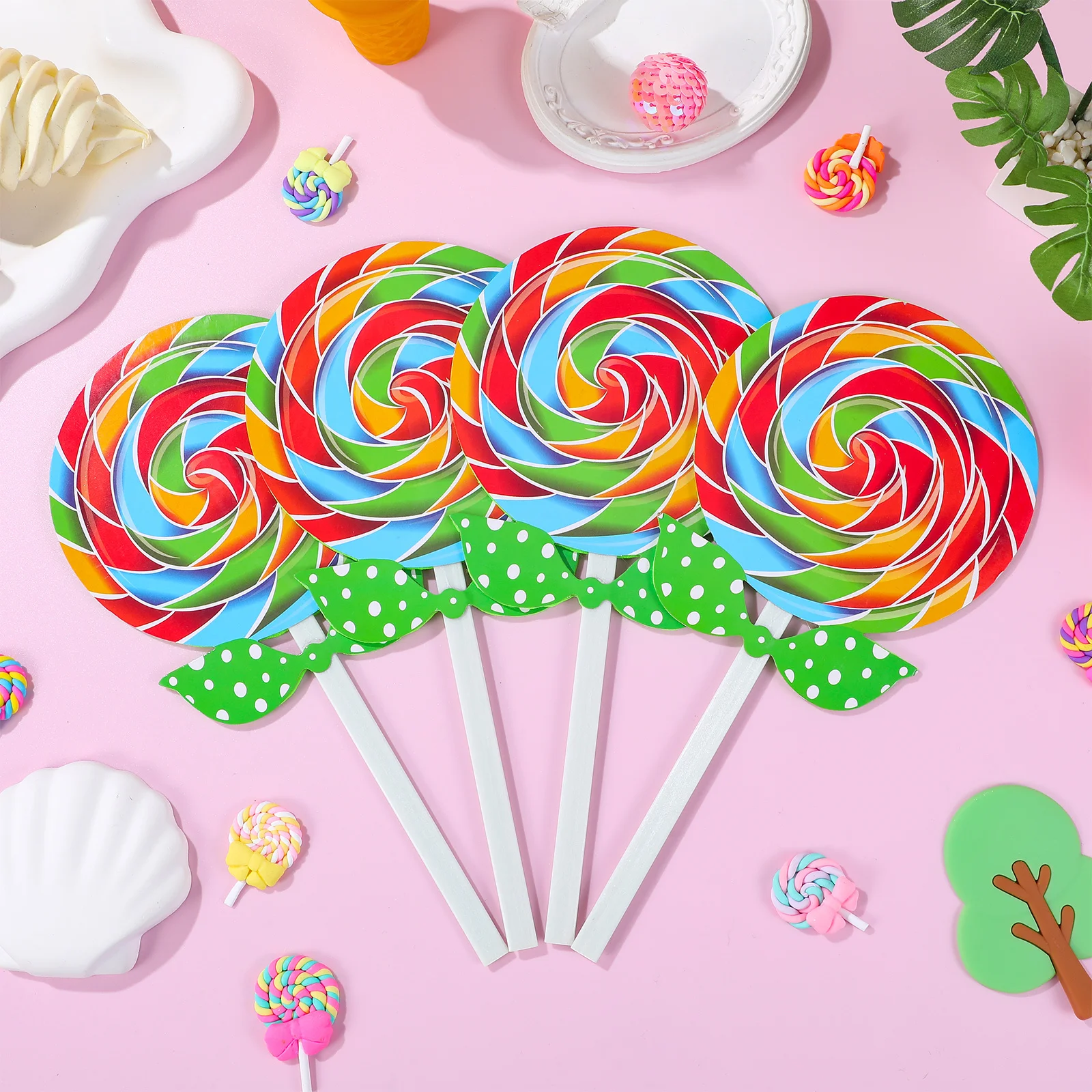 

4Pcs Lollipop Props Colorful Performance Accessories for Dance Shows Photography Sessions Birthday Parties Playful Stage