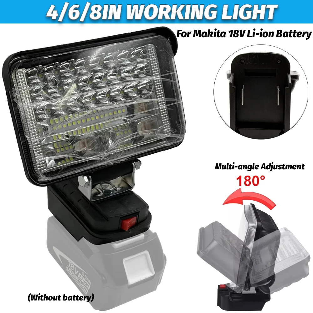 

For Makita 18V Li-ion Battery LED Work Light Flashlight Portable Emergency Flood Lamp Camping Lamp