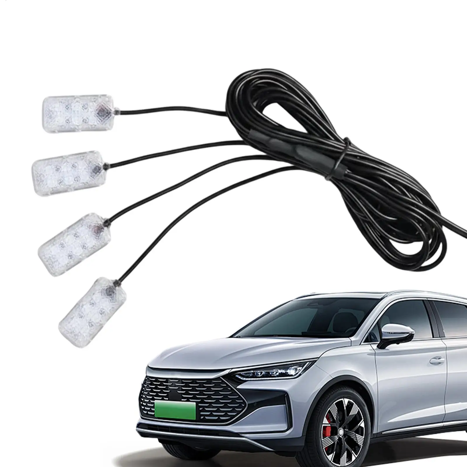 

Автомобильный окружающий свет, музыкальная ритм-лампа с USB-портом, внутреннее окружающее освещение для грузовика, внедорожника, трактора, прицепа