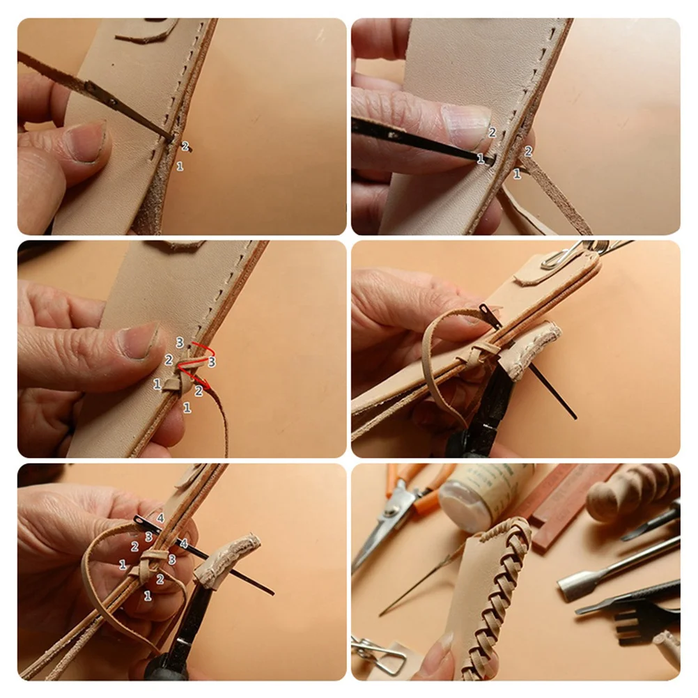 

4Pcs Leathercraft Supplies Versatile Needles for Single Double Holes in Sewing Projects Hand Stitching Needles