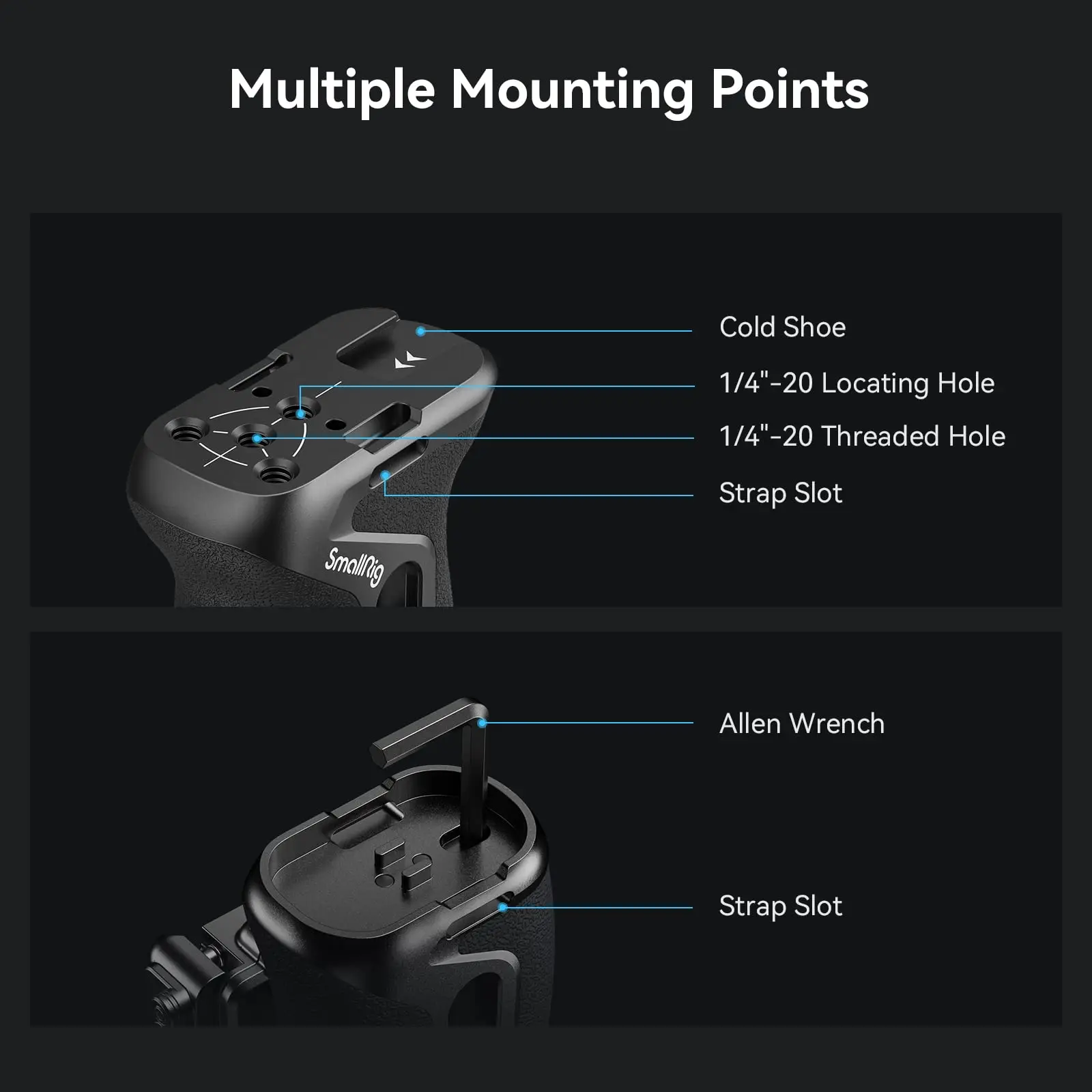 SmallRig Snap-on Quick Lock NATO Side Handle NATO Clamp Locks within One Second, Faster and Safer Adjustable Handle 4017