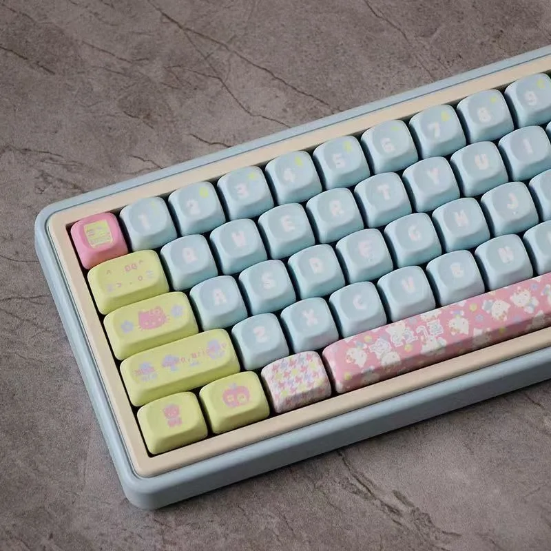 Sanrio Kawaii hello kitty Cinnamoroll Keycaps PBT Mechanical Keyboard Key Caps Cute Keyboard Accessories