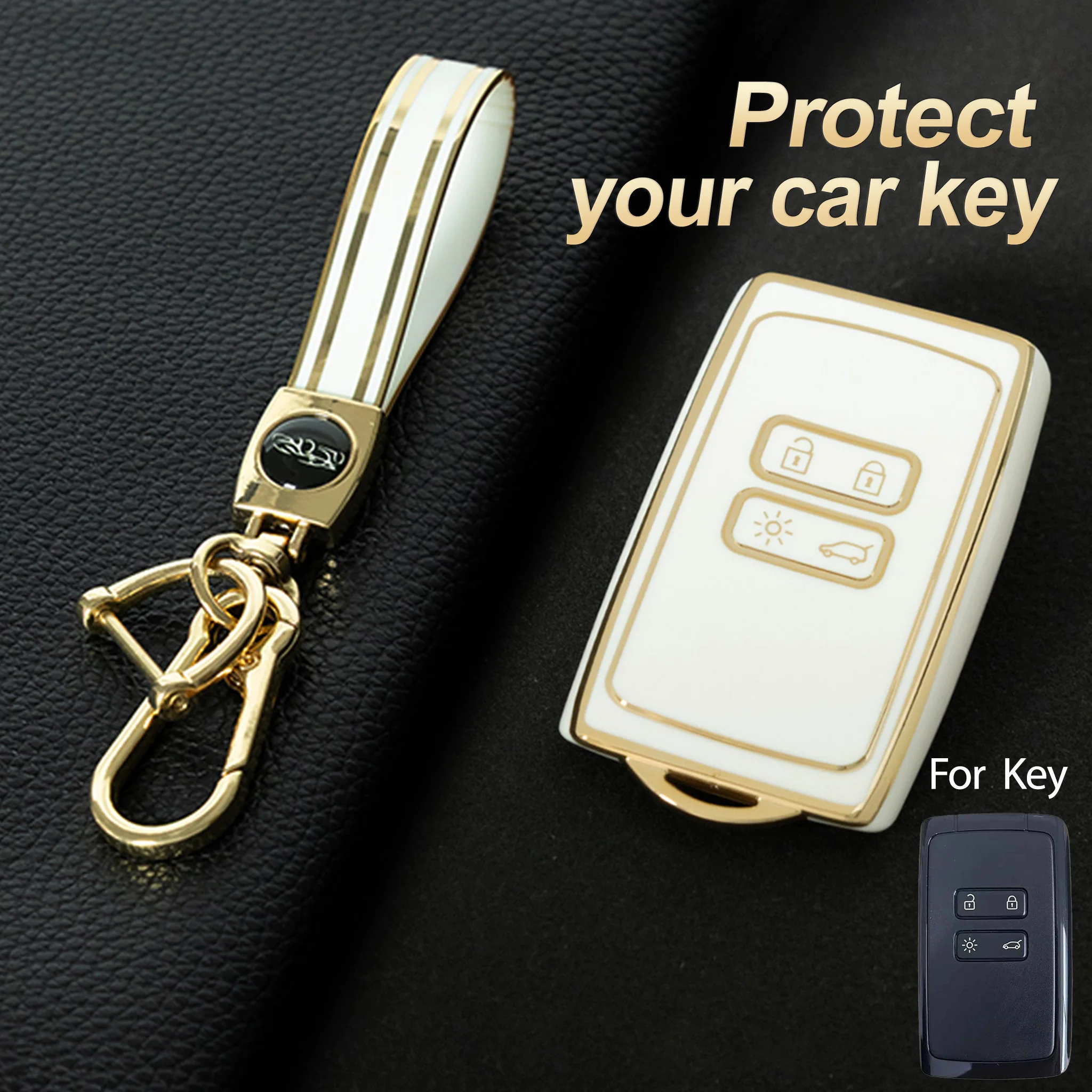 

Car Smart Key Cover For Renault Captur Koleos Kadjar Zoe Arkana Espace Clio Talisman Dacia Duster Megane 4 Espace 5 Card 4Button