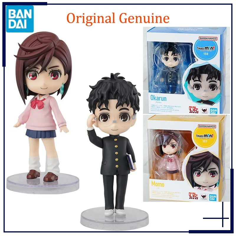 Original Genuine Bandai Anime DAN DA DAN Momo Okarun Figuarts Mini Model Toys Action Figure Gifts Collectible Ornaments Kids Boy