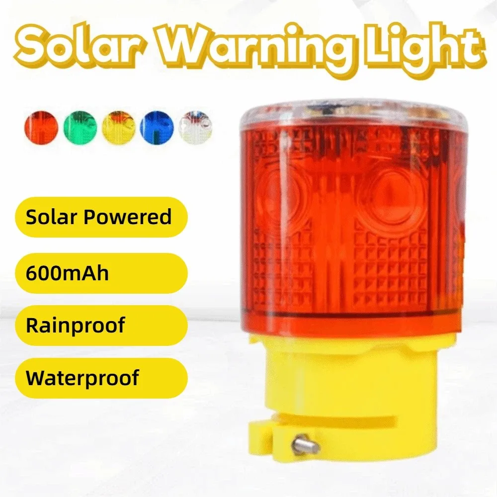 Solar Powered Solar Traffic Warning Light 3 LED 600mAh Safety Signal Light Auto Light Sensor Optical Controlled