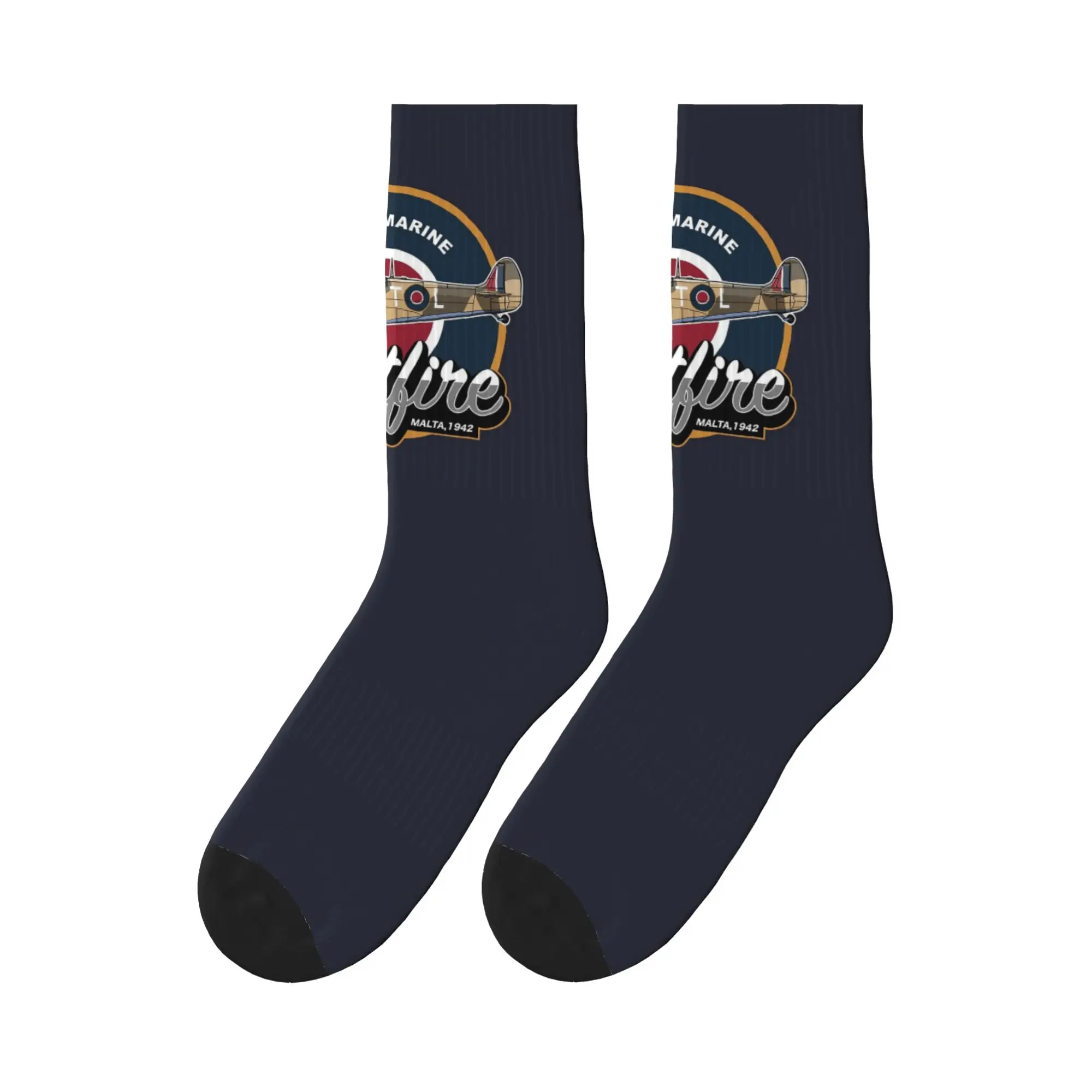 

RAF Supermarine Spitfire Fighter Aircraft Plane Airplane Sports Socks High Quality Stockings All Season Long Socks for Man Woman