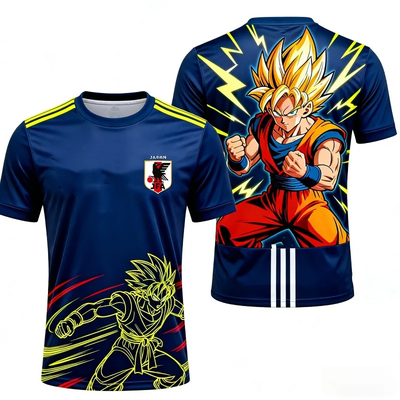 2026 New Bandai Japanese Anime Dragon Ball Son Goku X Japan National Team Custom Soccer Jersey Men's Sports Children