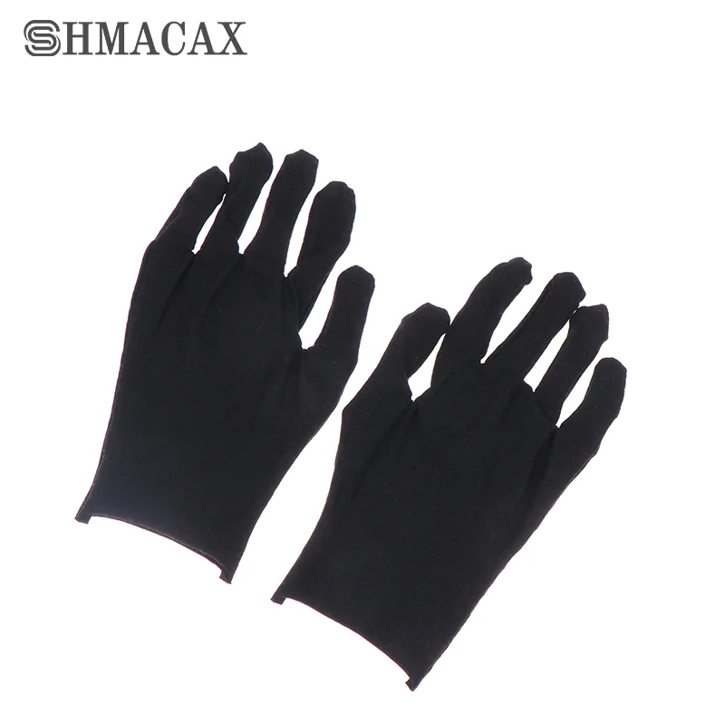 1pair Practical Jewelry Gloves Wrist Length Gloves Black Gloves Work For Protection Coin Inspection Gloves For Fetching Jewels