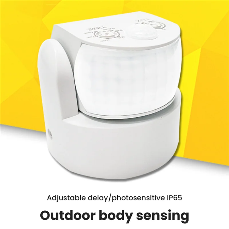 BNVN-2X Waterproof Double Infrared Probe Motion Sensor IP65 AC 220V-240V PIR Motion Detector Automatic 120 °White