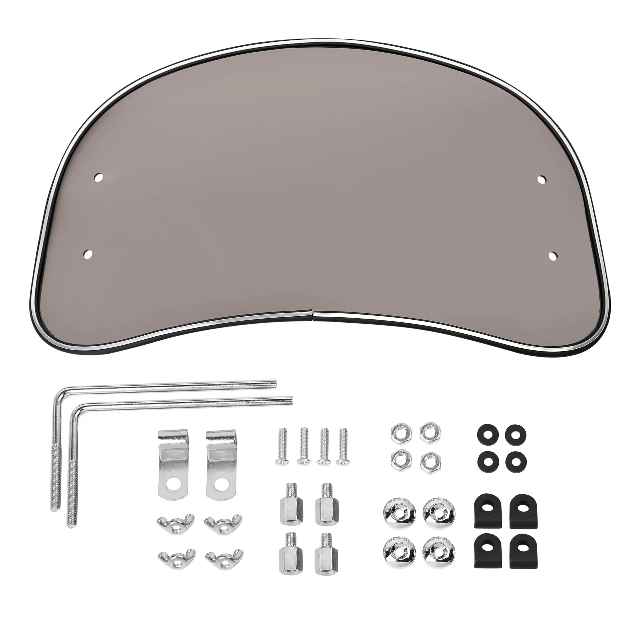 

Universal Motorcycle Windshield in PC Material, Upgraded 3mm Thickness,15.7"* 7.87" Scooter Windscreen