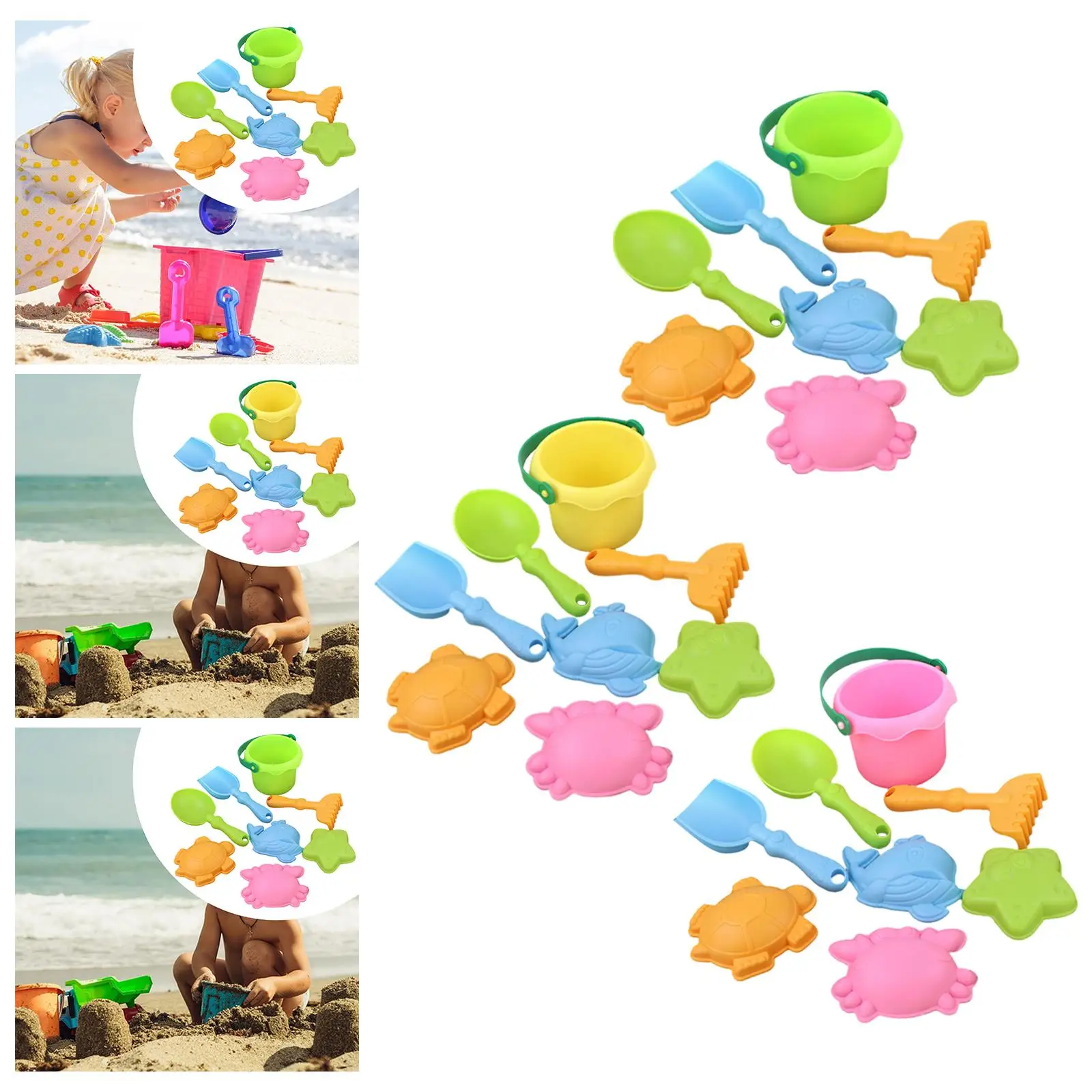 

8 Pieces Beach Toys Sand Toys Set Summer Bucket Spade and Rake, Play Sand Tools for Boys Girls, Child, Travel, Activities
