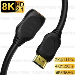 Cavo di prolunga 2.1 compatibile con HDMI cavo da maschio a femmina compatibile con HDMI 8K per proiettore TVBox per PC cavo di prolunga compatibile con HDMI