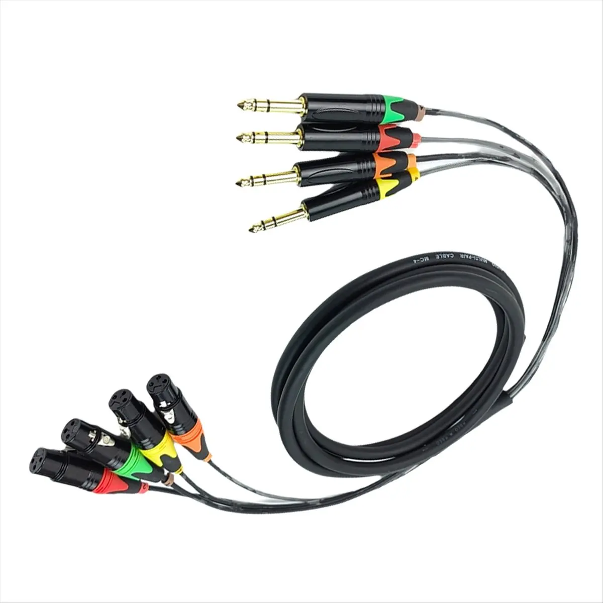 Super Sale 4 Channel 1/4 Inch TRS to XLR Cables 6.35mm Jack Stereo Audio Balanced Line to XLR Microphone Cables 300cm