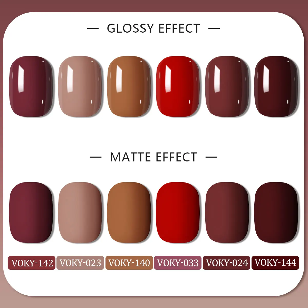 VOKY 6-PACK SET - Red Series nagelgelset - Compact en schattig flesontwerp, perfect voor doe-het-zelf op nagelsalons.