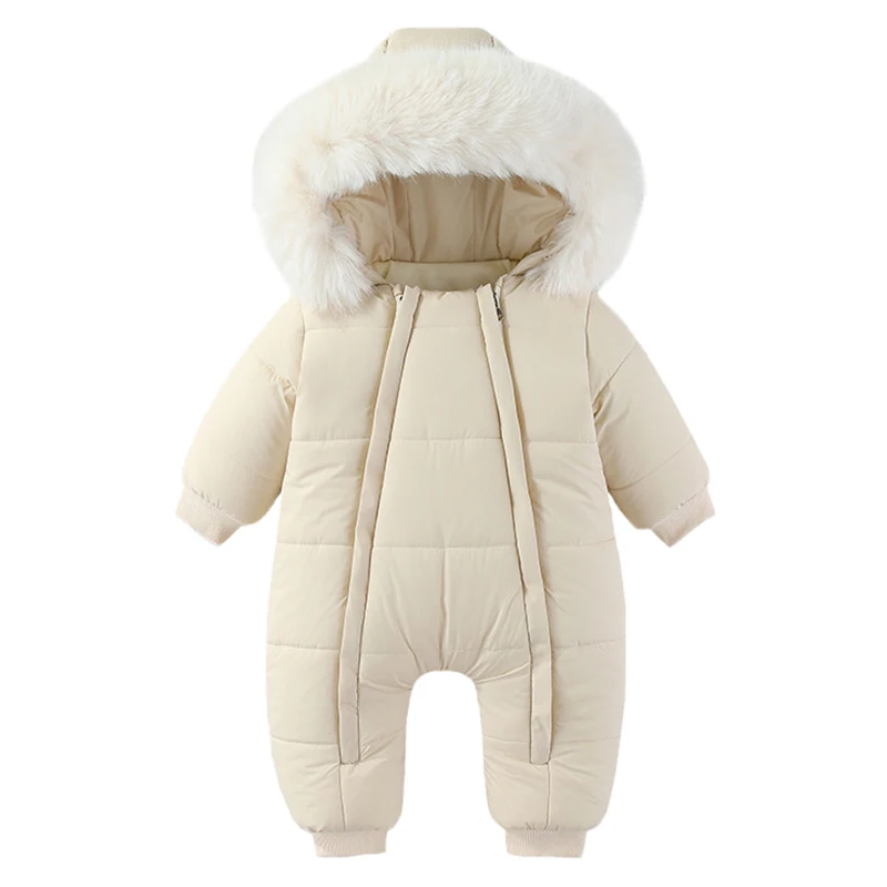 Neugeborenen-Baby-Mantel für Herbst und Winter, verdickter Baby-Strampler, Overall, warmer Baby-Overall mit Kapuze und Samt, Babykleidung für 0–18 Monate – Detail 5