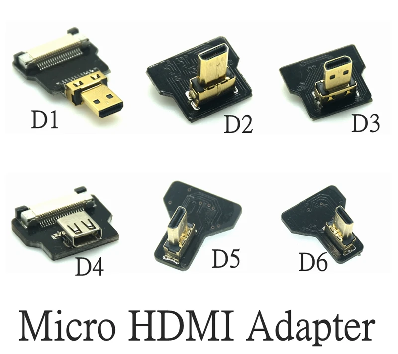 Micro HDMI-Mini HDMI 90 Degree Adapter 5cm-100cm FPC Ribbon Flat FPV HDMI-Cable Pitch 20pin For Multicopter Aerial Photography