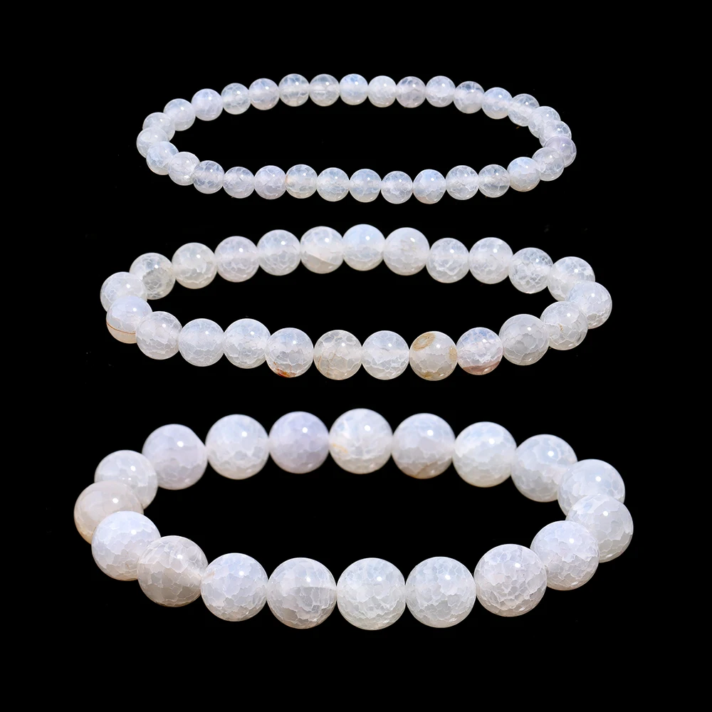 OAIITE White Broken Agate Bracelet Shattered minimalist Natural Stones Beads Purify the Soul Yoga Meditation Jewelry Gift