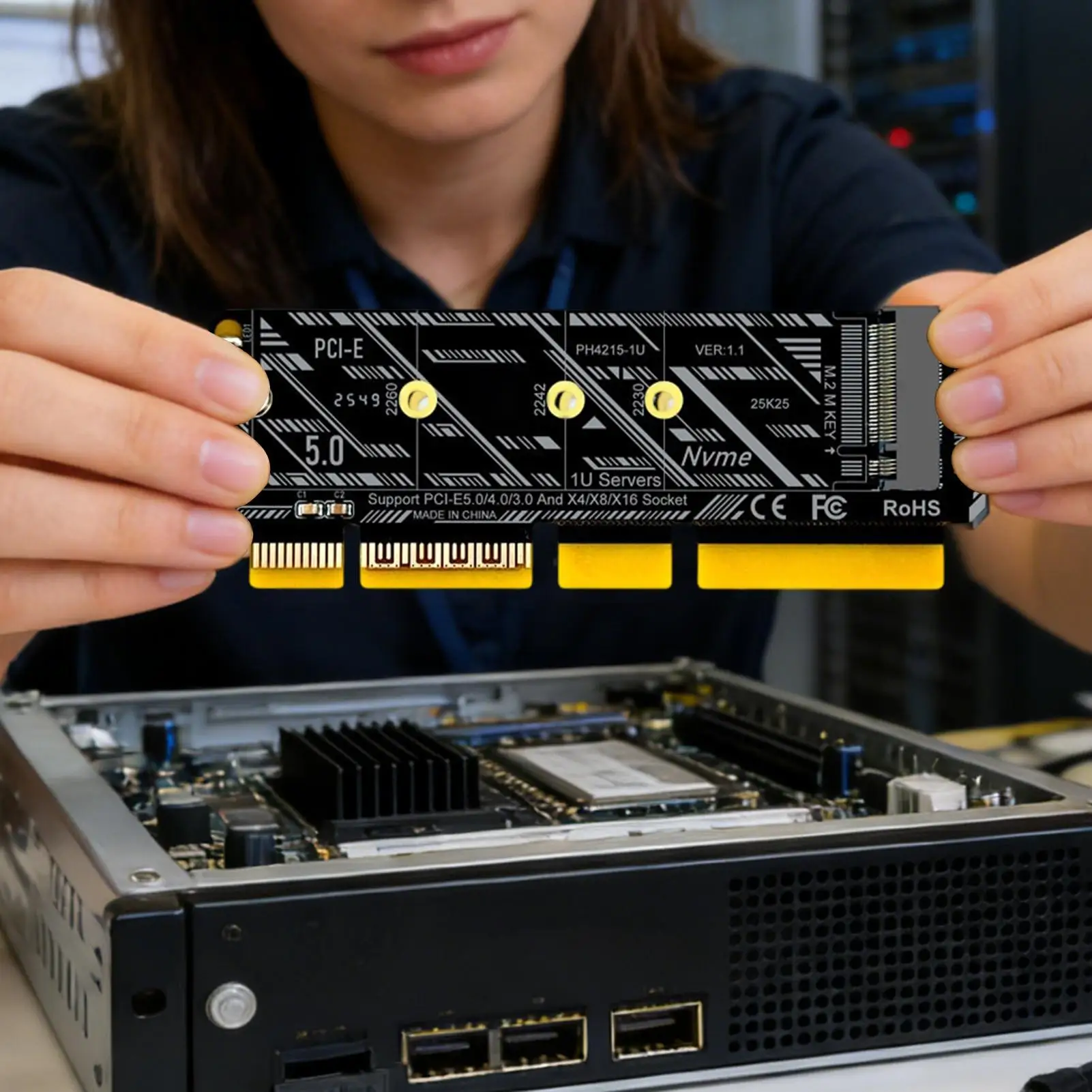 Internal USB Port Card PCIe Expansion Board 64Gbps Hard Disk Adapter for Desktop PC Computer Data Controller