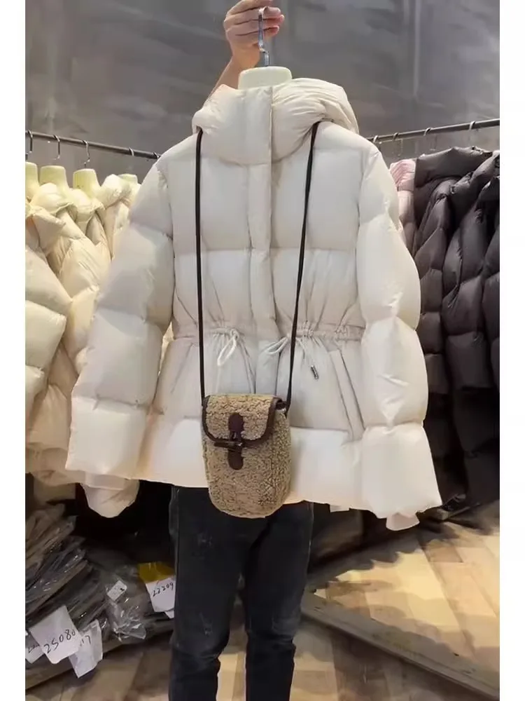 Cappotto invernale da donna Jaet con cappuccio marrone chic ingombrante in vita Sli Commute Sle Fibra di poliestere Alto contenuto di piume
