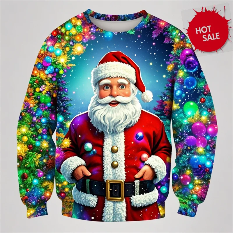 Christmas Sweater Novelty Christmas Sweaters Men And Women 3d Print Pullover New In Hoodies & Sweatshirts Kids Long Sleeve Tops