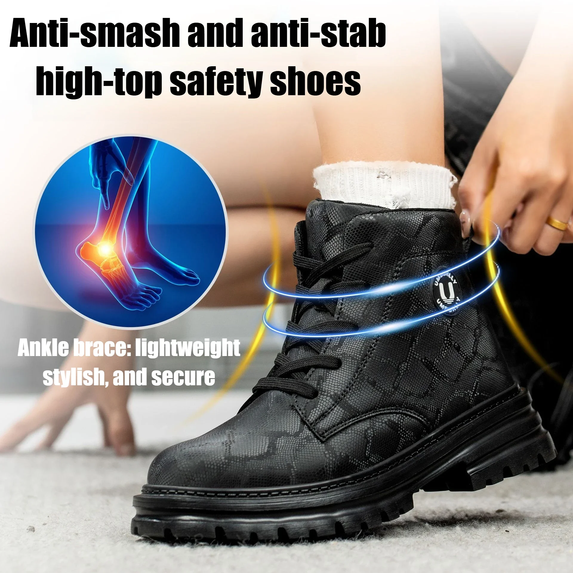 أحذية عمل نسائية جديدة للسلامة، أحذية واقية من الصلب عند أصابع القدم، أحذية أمان مضادة للتحطيم ومضادة للانزلاق، أحذية مريحة عالية الجودة #3