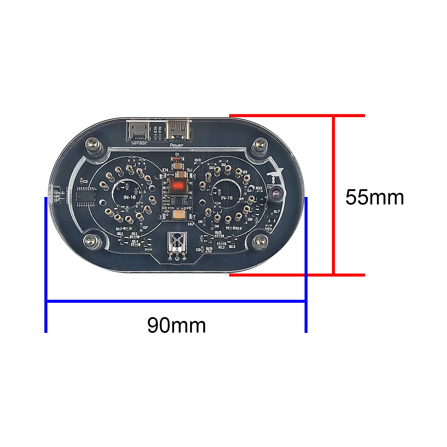 Termómetro de tubo incandescente IN18, reloj Nixie de 2 dígitos, accesorios de Audio de escritorio, termómetro Retro, regalo para el hogar