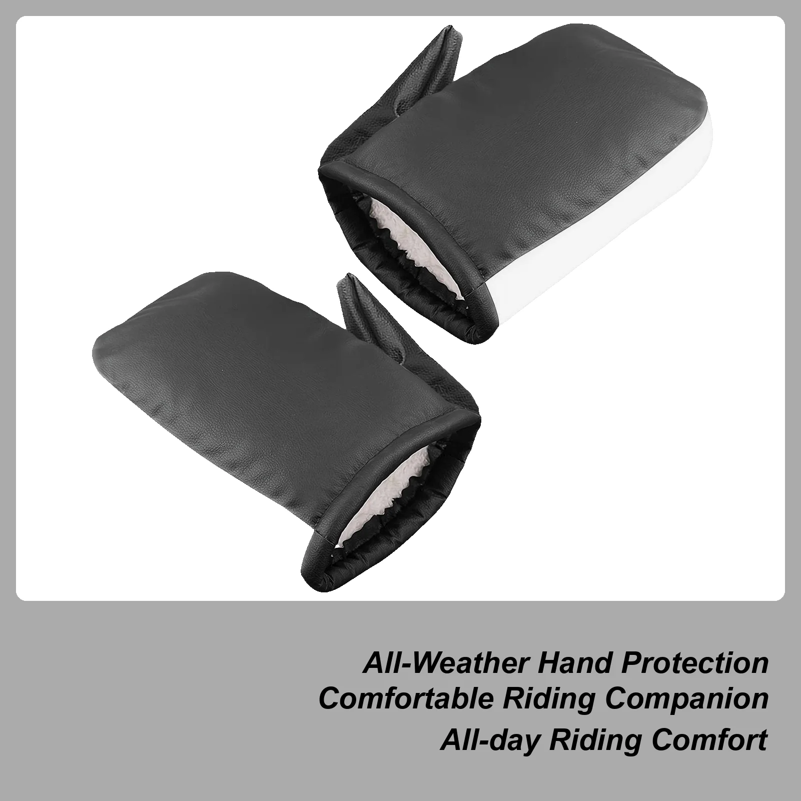 

Motorcycle Handlebar Muffs Windproof PU Leather Hand Warmers ATV Hand Warmers Scooter Handlebar Muffs For Men Women Winter Cold
